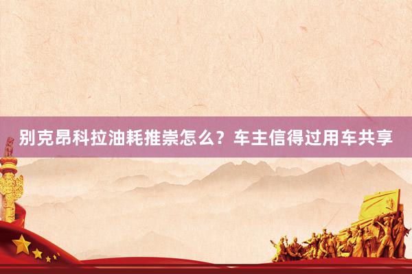 别克昂科拉油耗推崇怎么？车主信得过用车共享