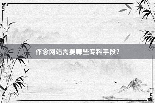 作念网站需要哪些专科手段？